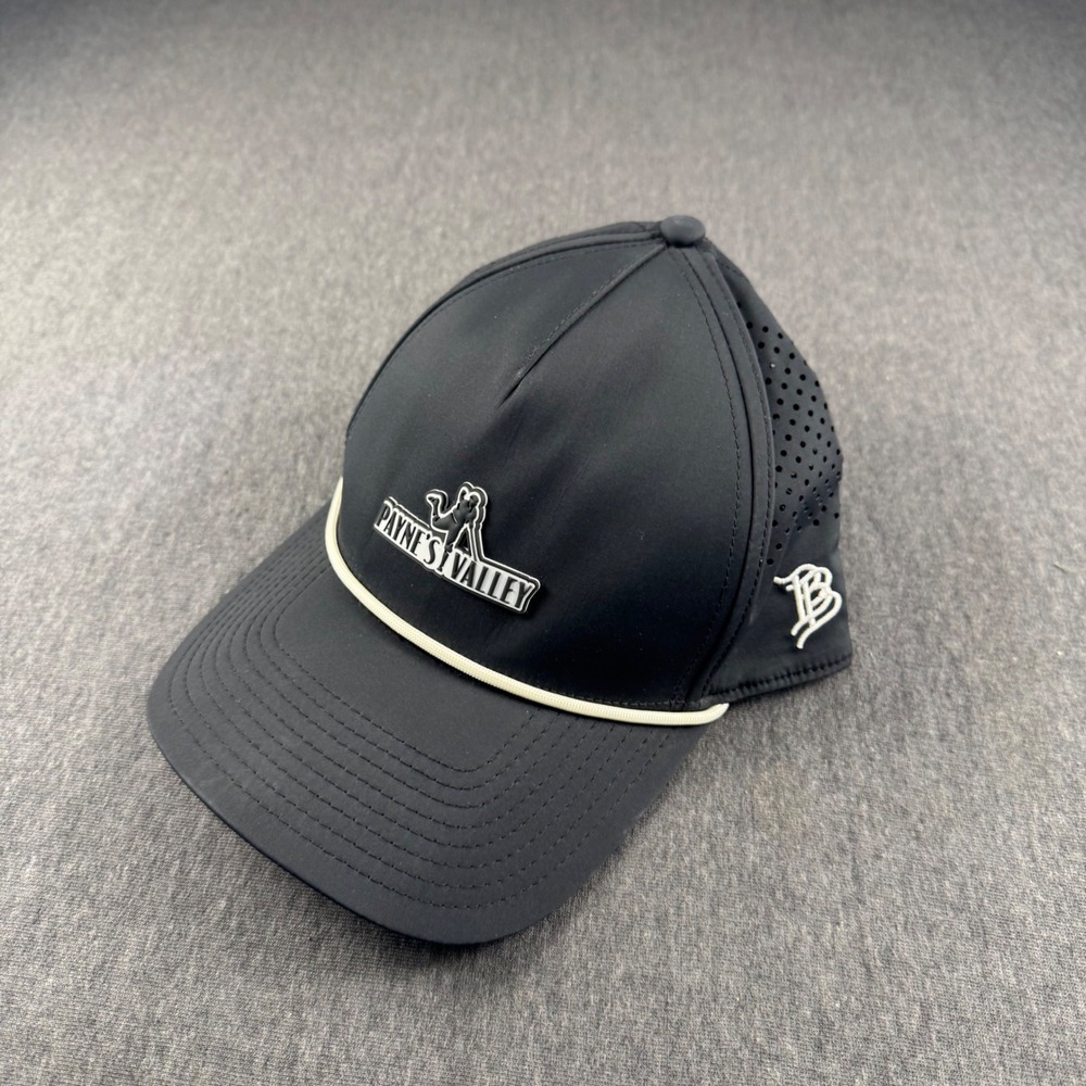 Branded Bills Paynes Valley Golf Hat Black Performance Snapback Rope Cap Mens